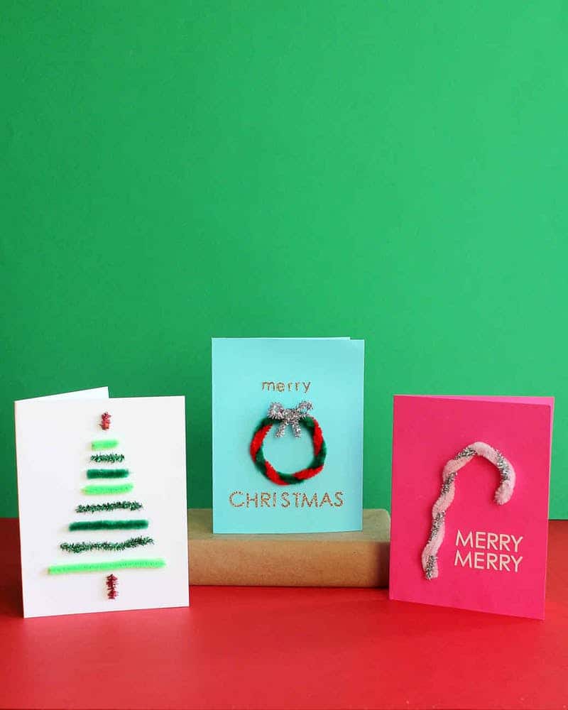 Diy pipe cleaner christmas cards