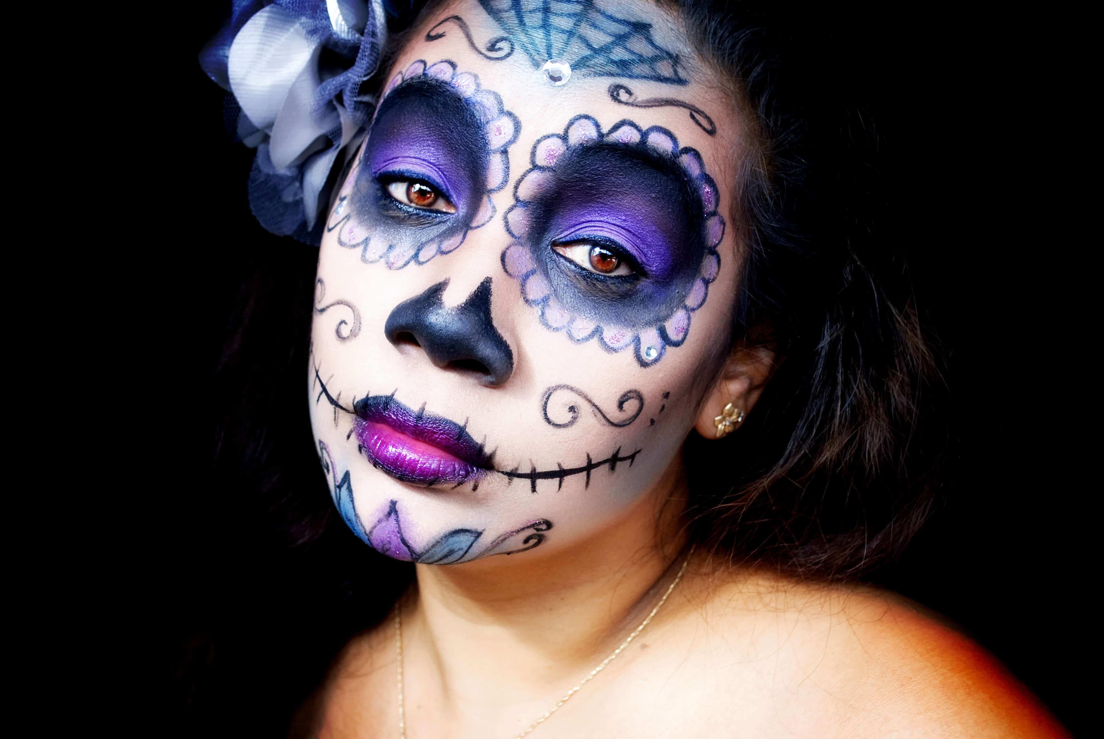 Sugar skull halloween makeup tutorial