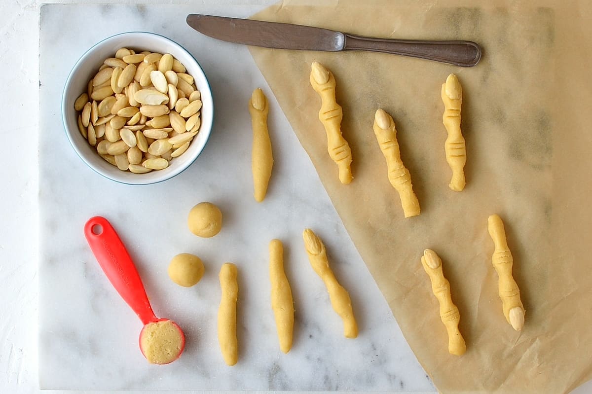 Witch finger cookies step 2