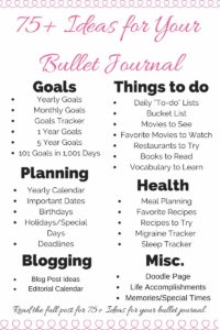 50 Bullet Journal Ideas To Try Out