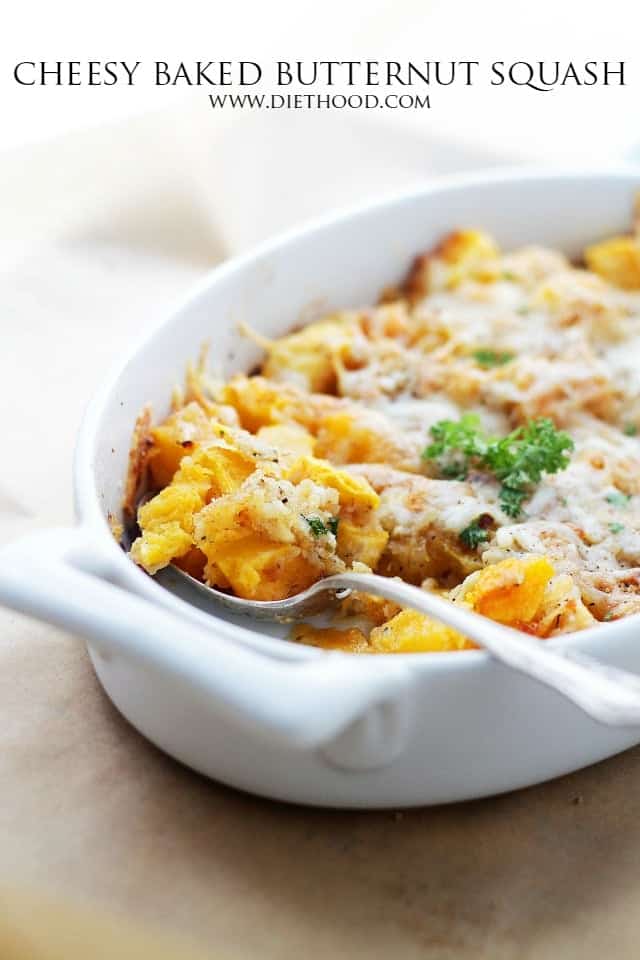 Cheesy Baked Butternut Squash - Thanksgiving Sides