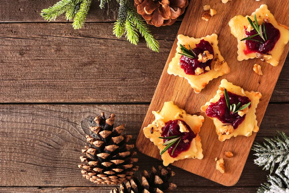 Cranberries and baked brie christmas finger foods