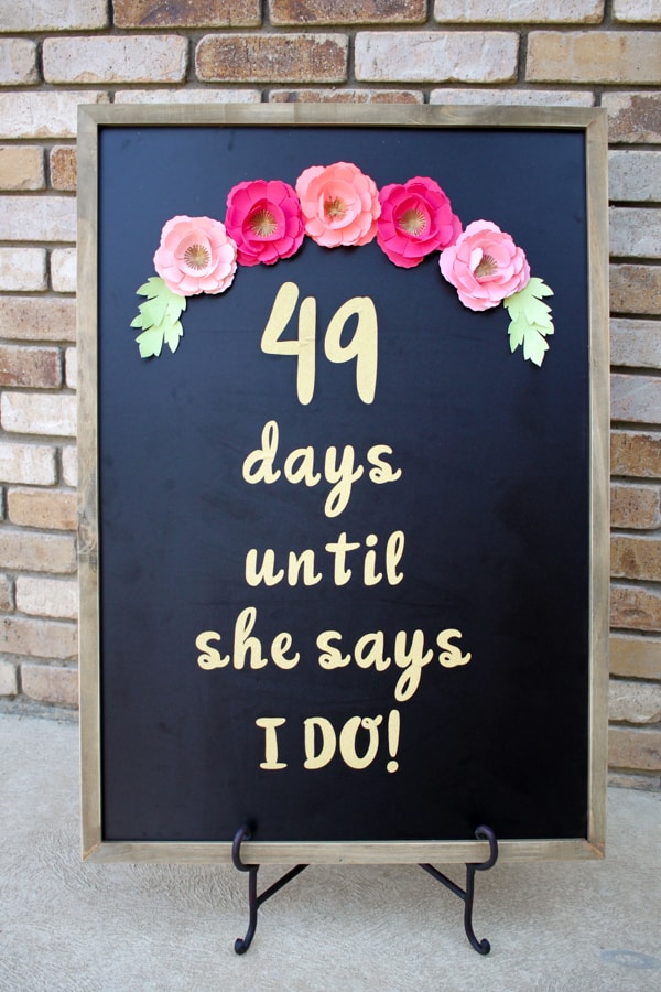 Diy wedding countdown sign