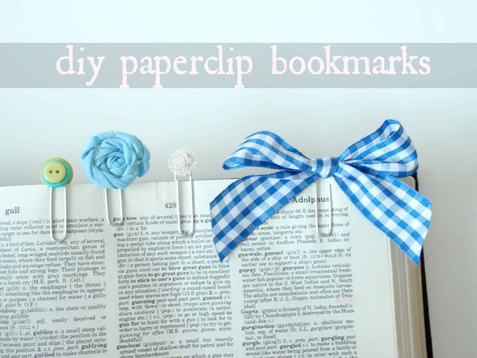 Diy paperclip bookmarks