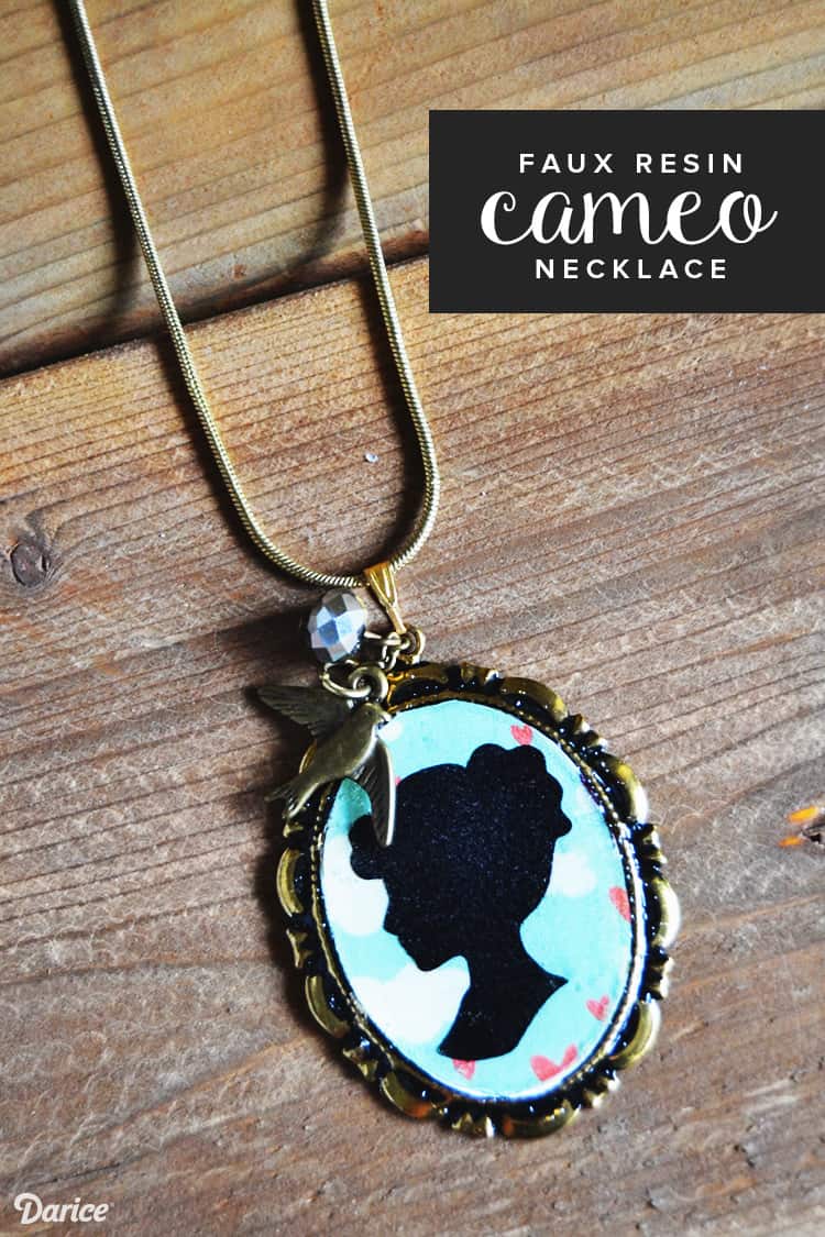 Faux resin cameo necklace diy