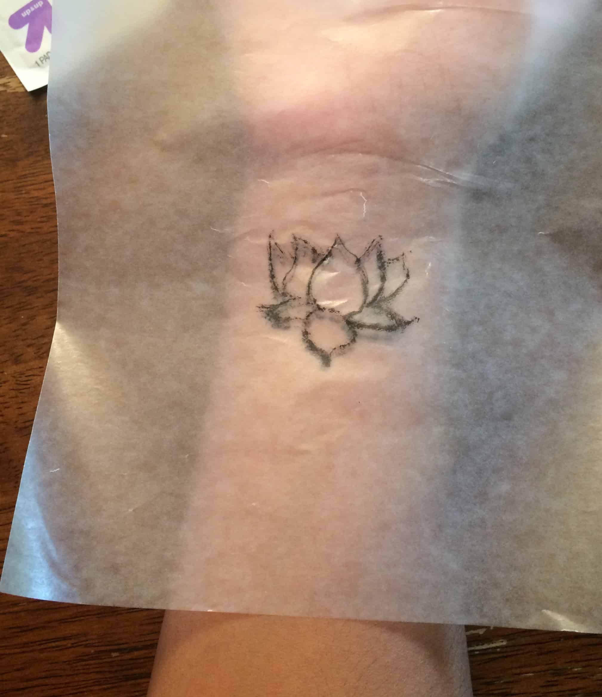 Hand drawn lotus tattoo