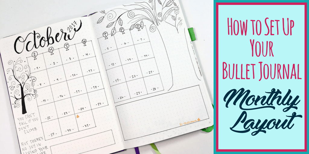 How to set up your monthly layout in your bullet journal blog post image
