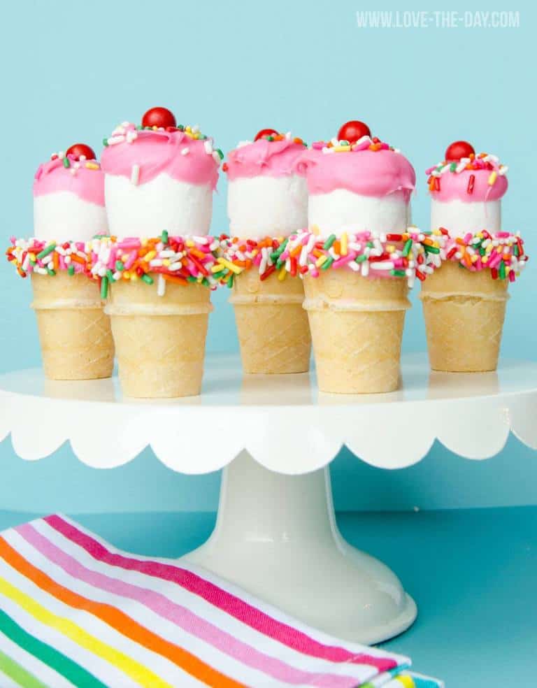 Marshmallow ice cream cones