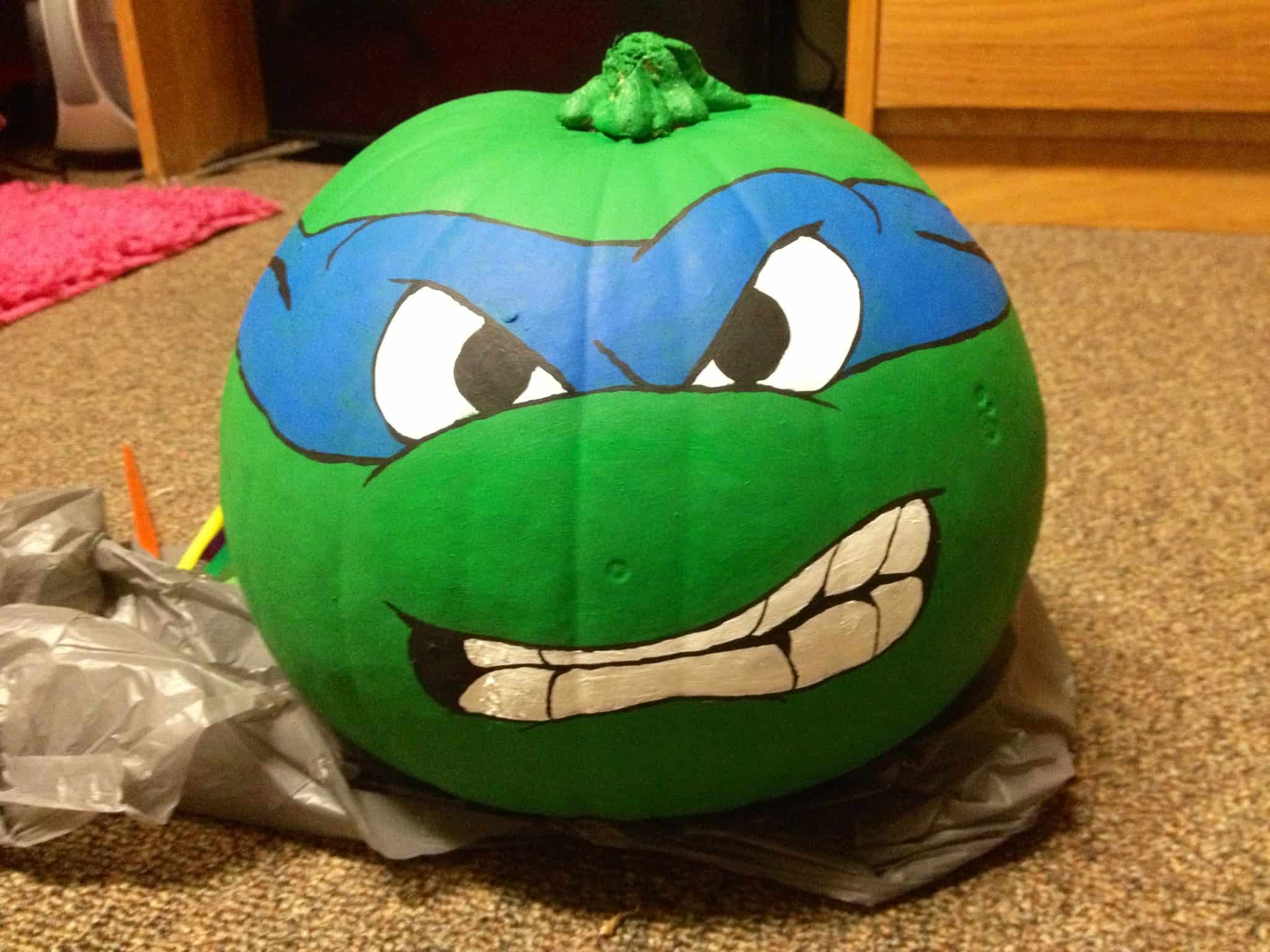 Cool Pumpkin Painting Ideas - Ninja Turtles 
