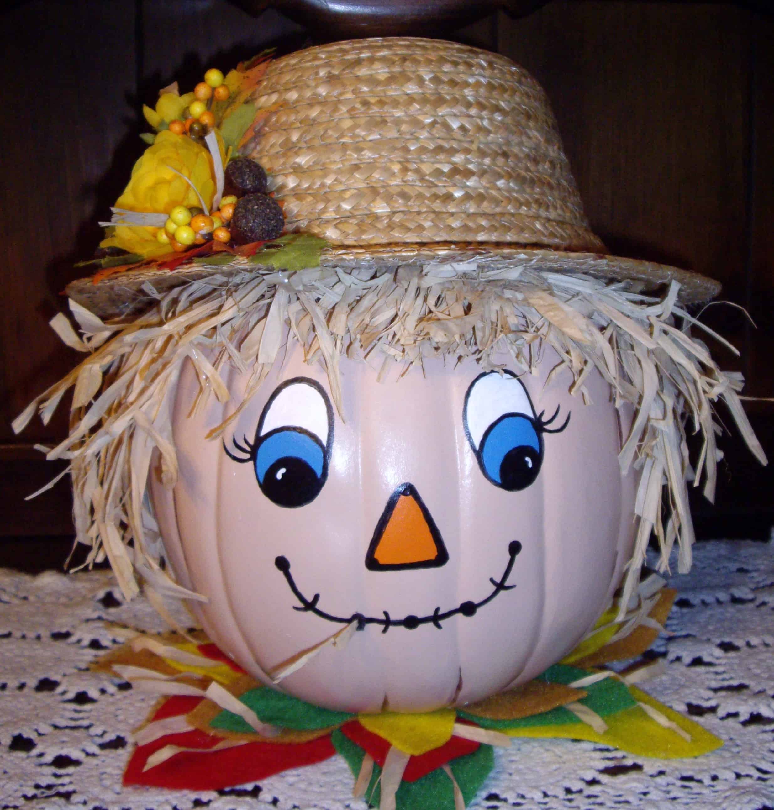 Pumpkin Painting Idea - Turn It Into a Scarecrow