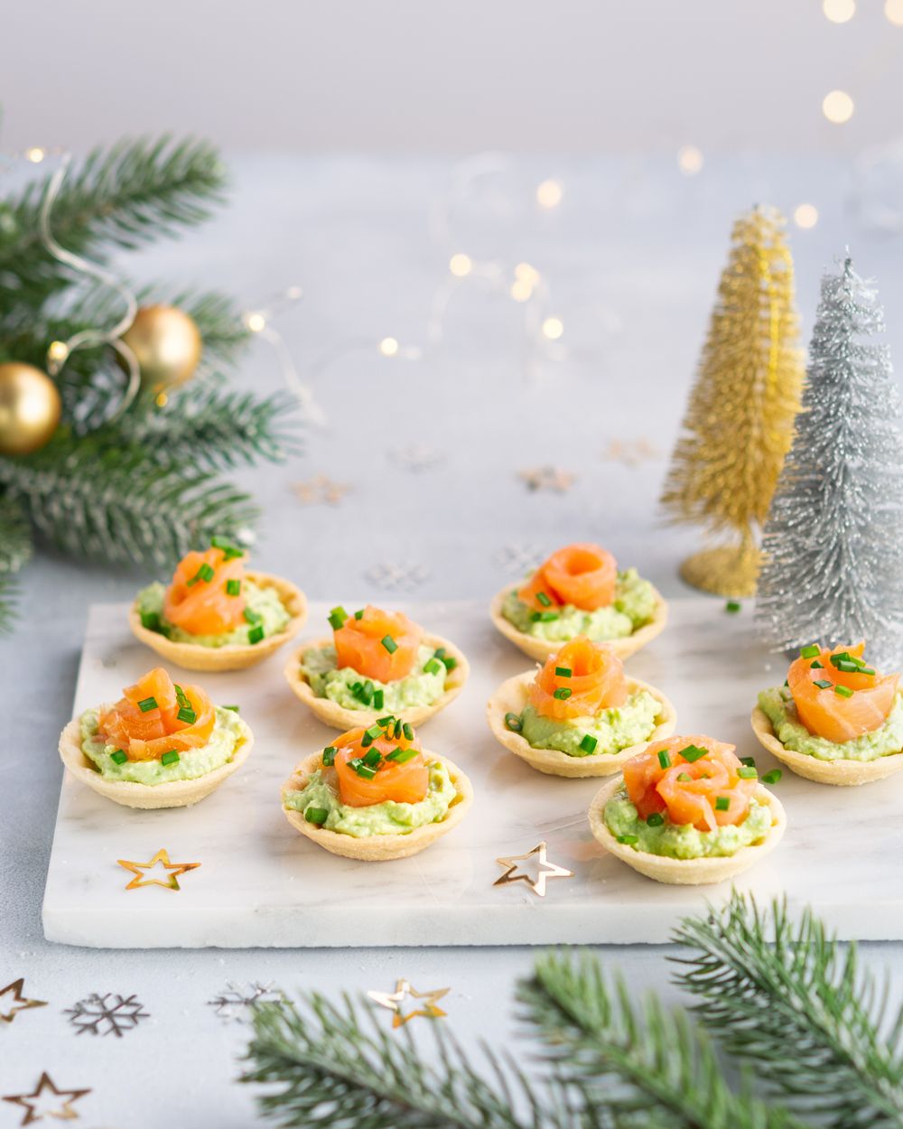 Smoked salmon, cream cheese & avocado canapes christmas appetizers