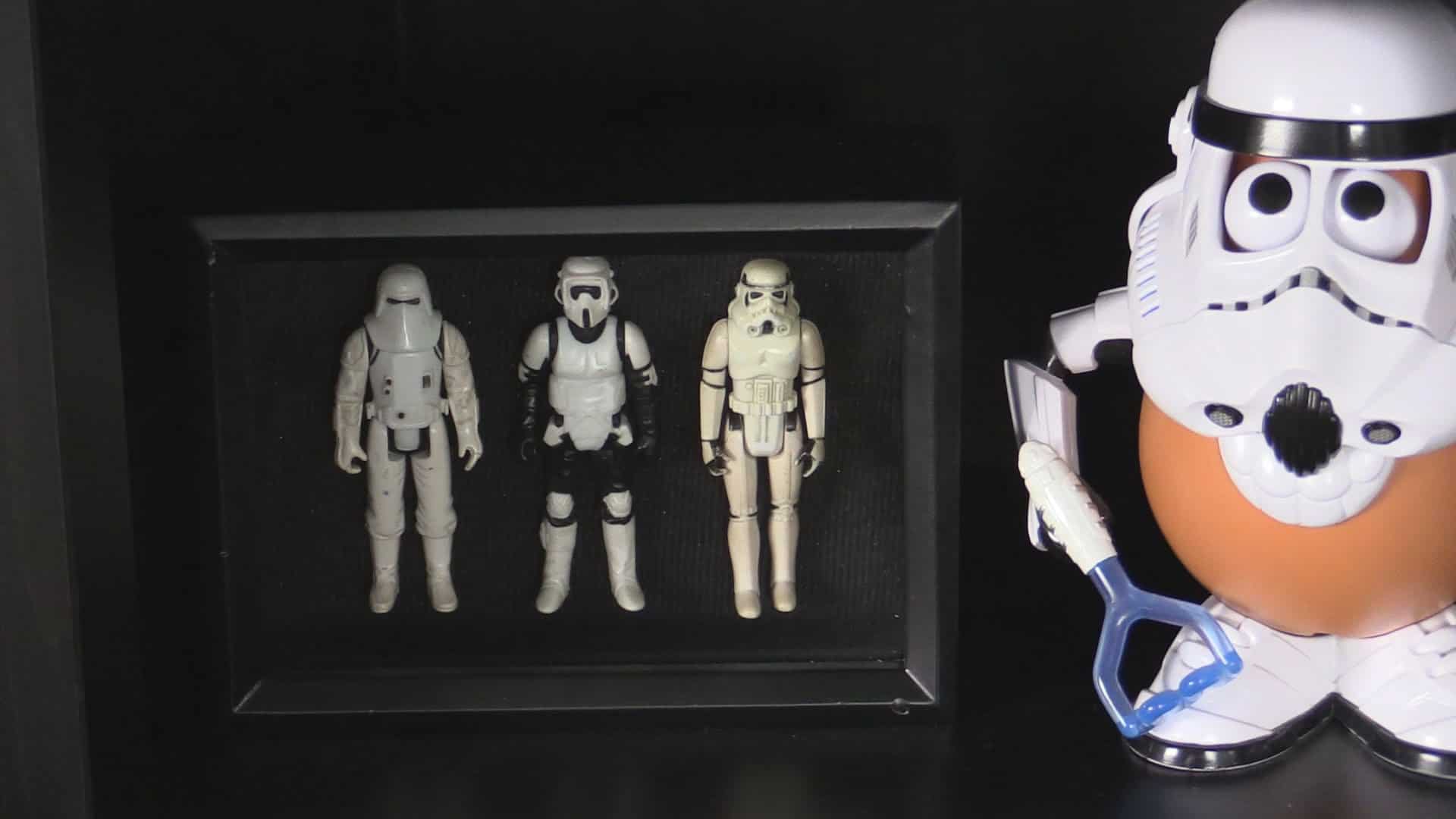 Star wars action figures shadow box display