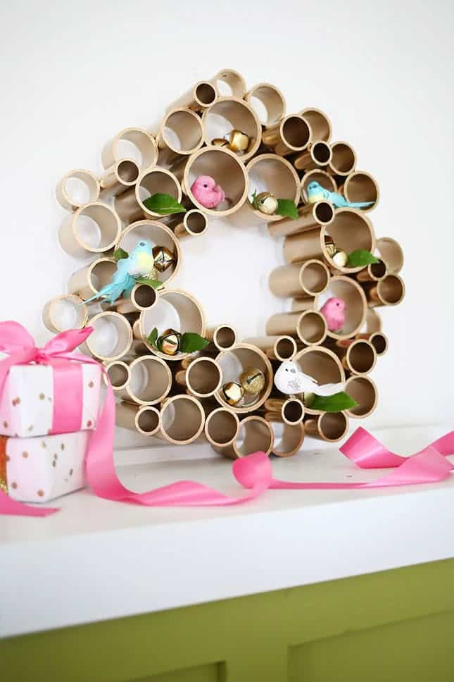 PVC Pipe Wreath - Outdoor Christmas Decorations Idea