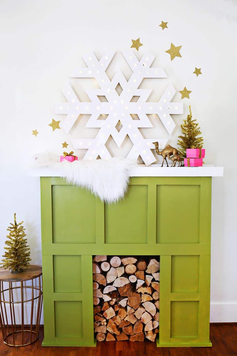 Snowflake Marquee Front Door Christmas Decorations Idea