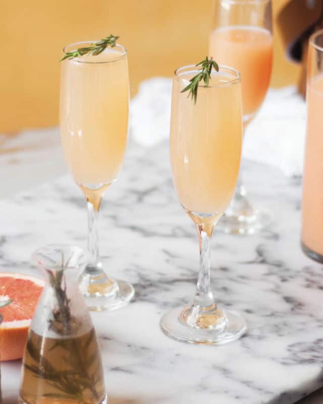 Grapefruit and rosemary mimosa