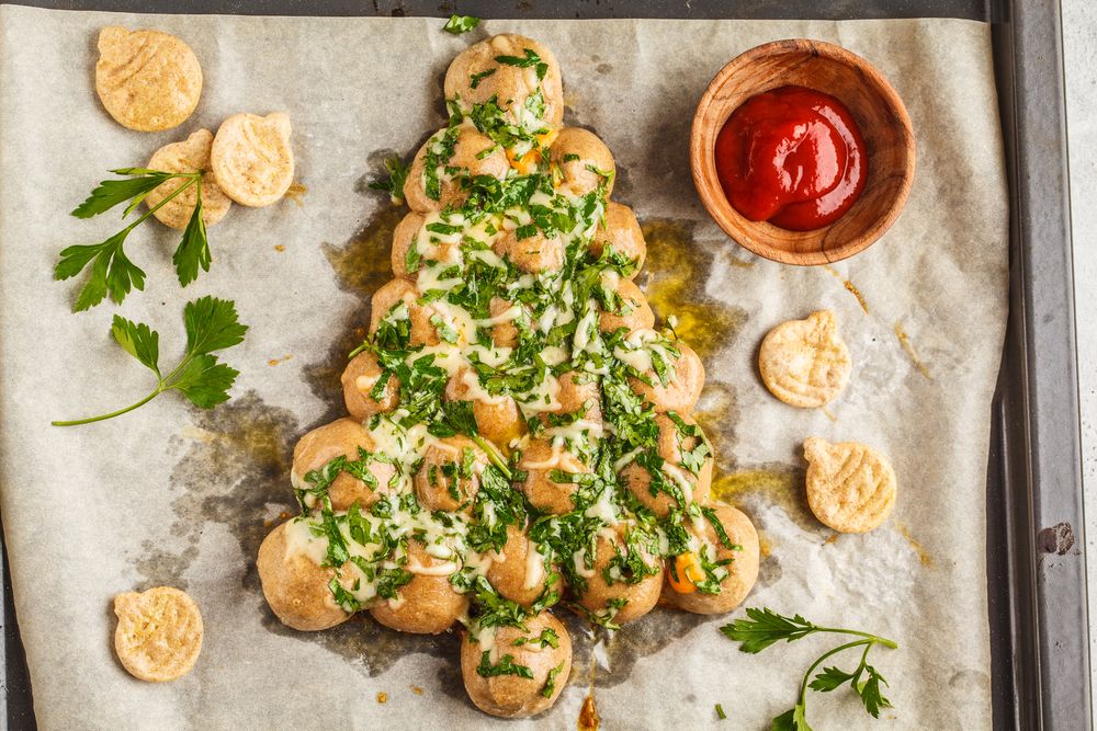 Christmas tree cheese pizza christmas themed appetizers