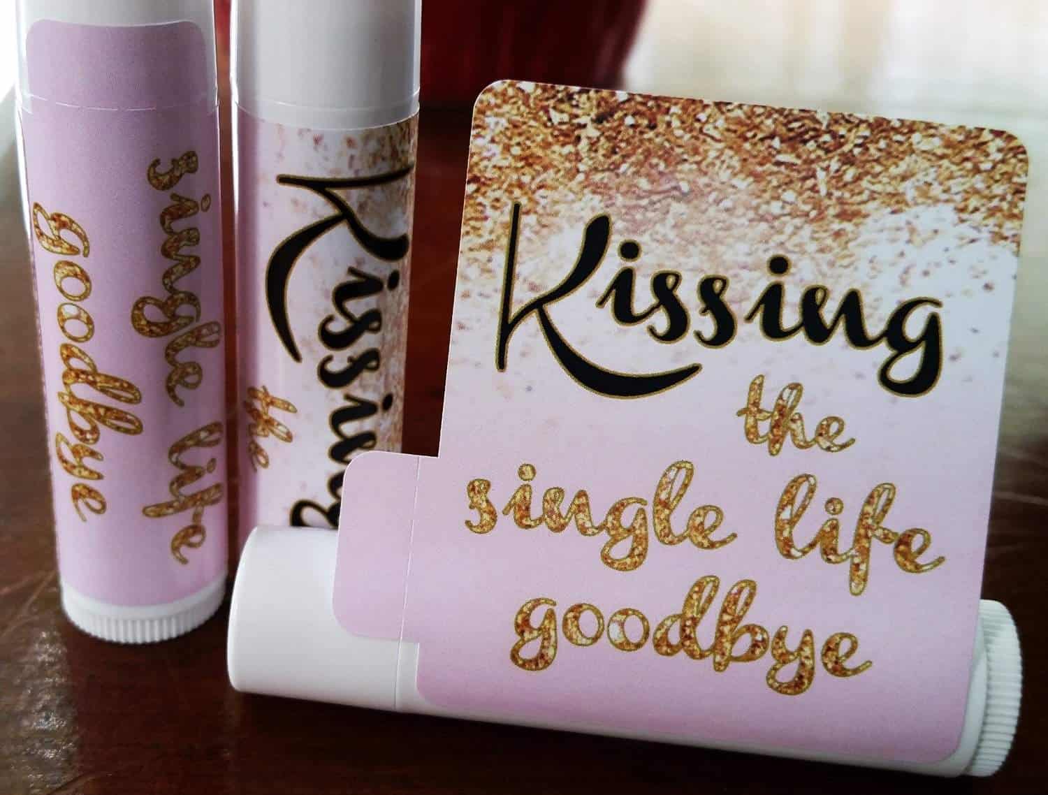 Kissing the single life goodbye bridal shower favors