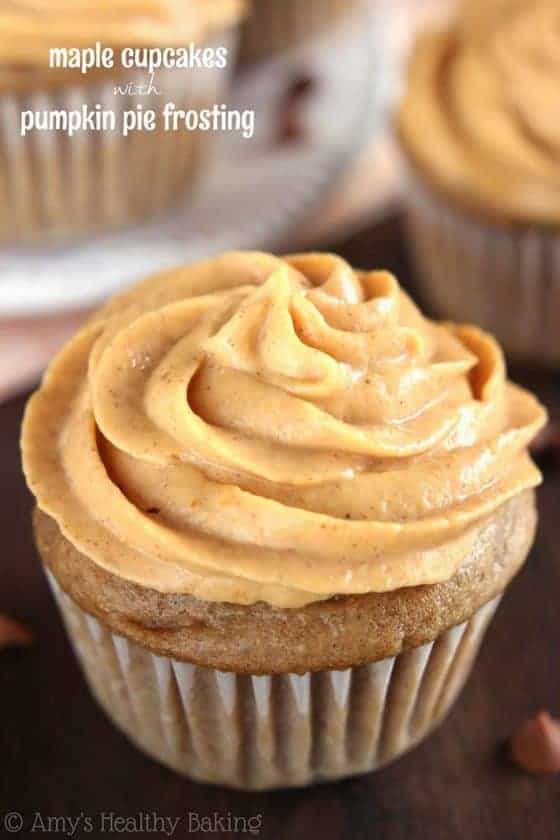 Maple cupcakes with pumpkin pie frosting
