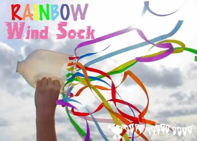 Milk jug rainbow windsock