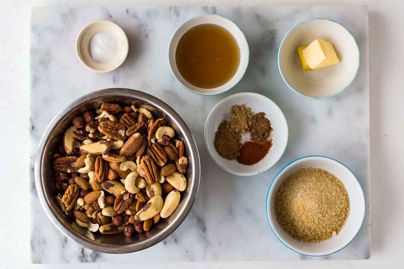 Spiced honey roasted nuts ingredients