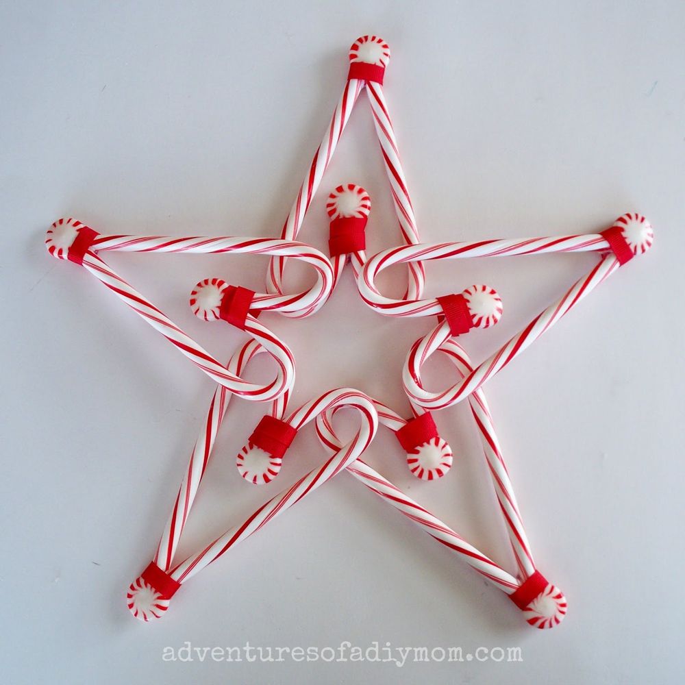 Candy cane star funny christmas tree toppers