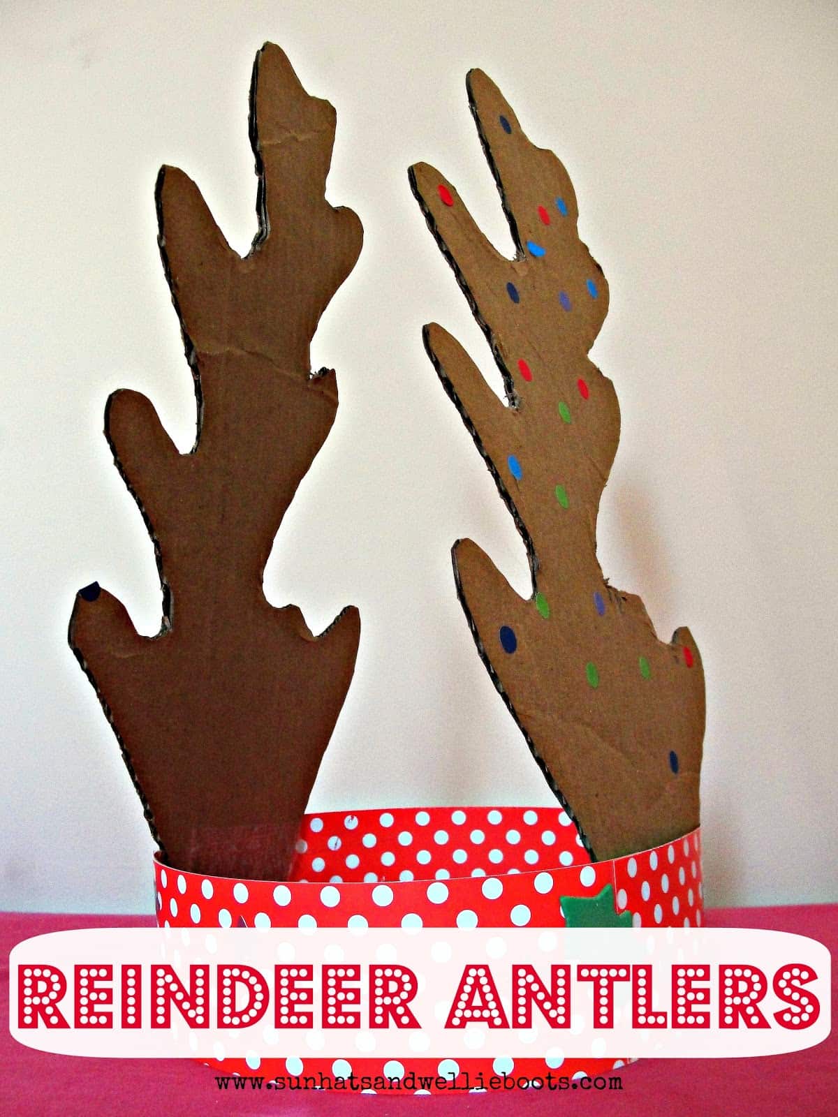 Cardboard reindeer dress up antlers