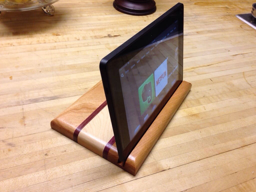 Cherry, maple, and purple heart custom wooden stand