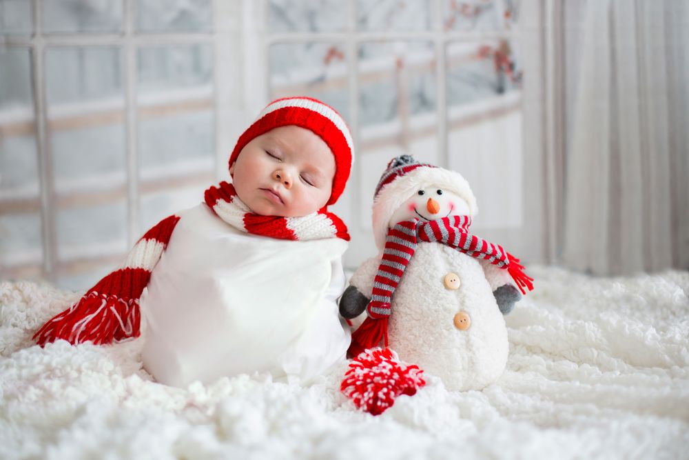 Cute christmas images baby and the snowman