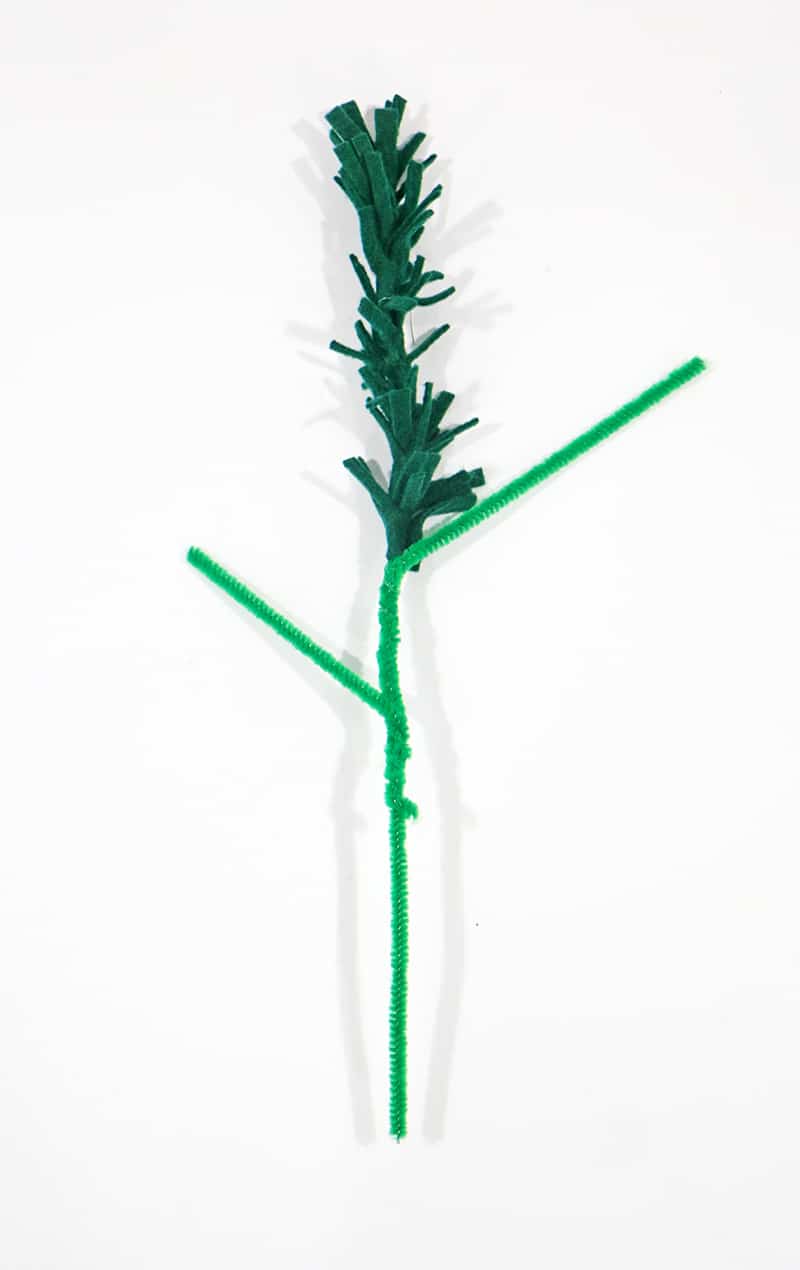 Diy felt evergreen branch continue wrapping