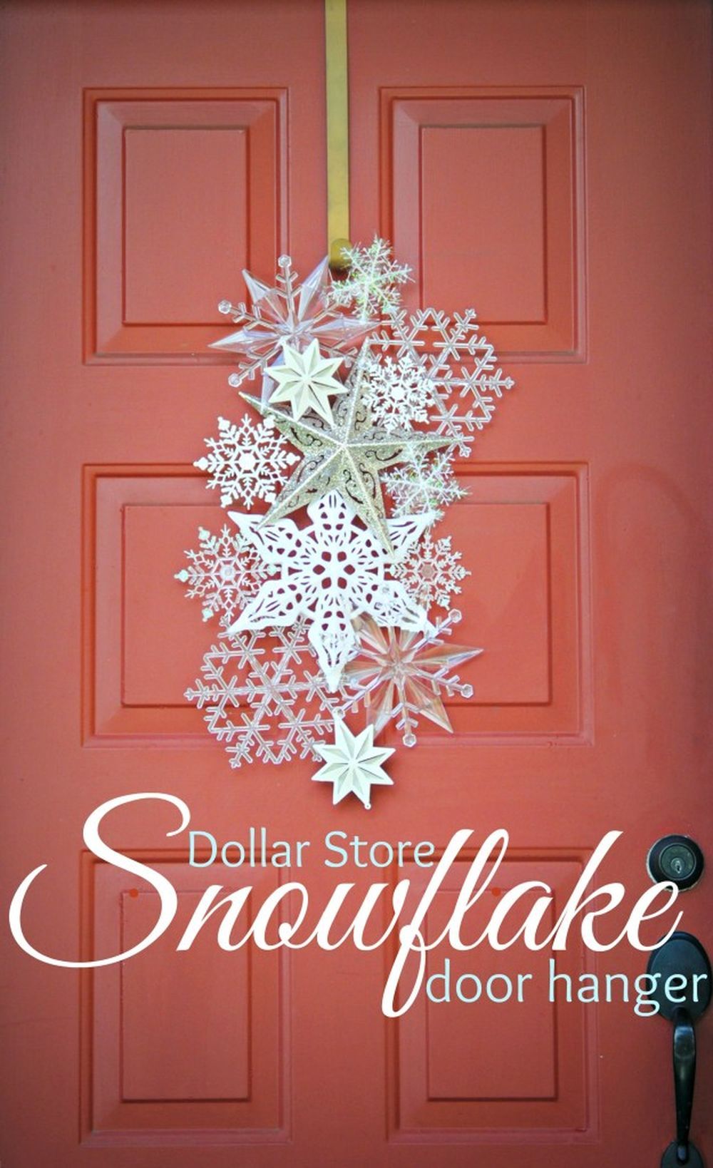 Diy snowflake door hanger front door christmas decorations 