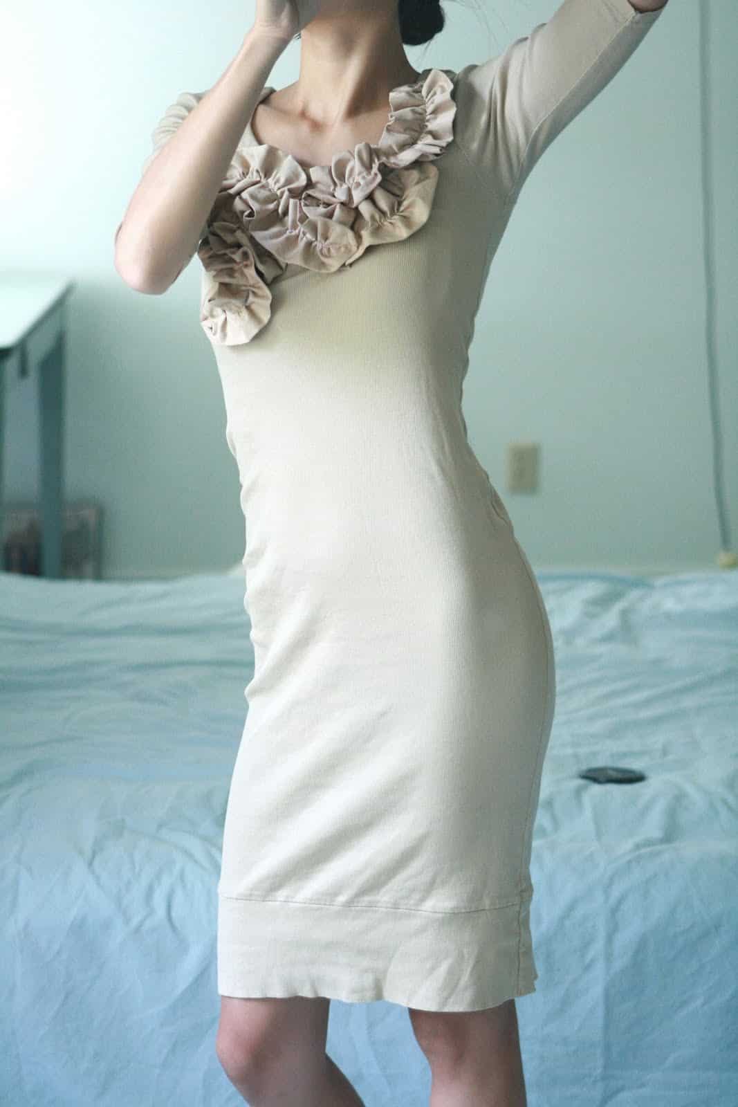 Diy ruffled neck and bust dress