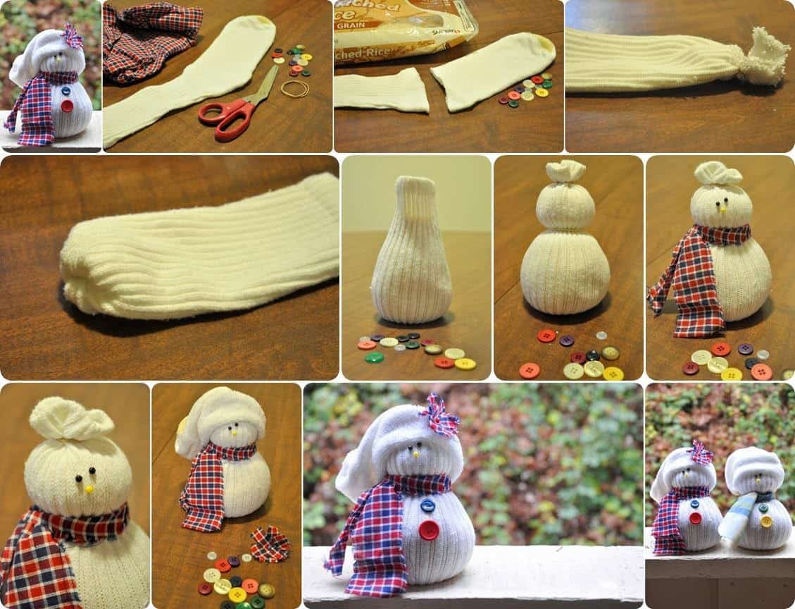 Diy sock snowmen