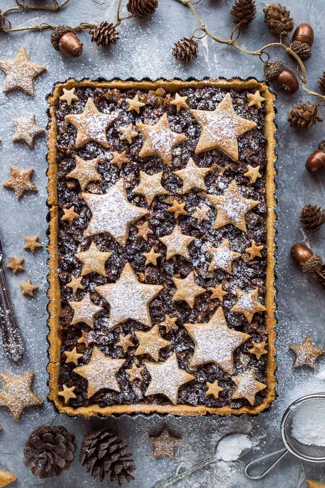 Delicious festive starry mince pie tart