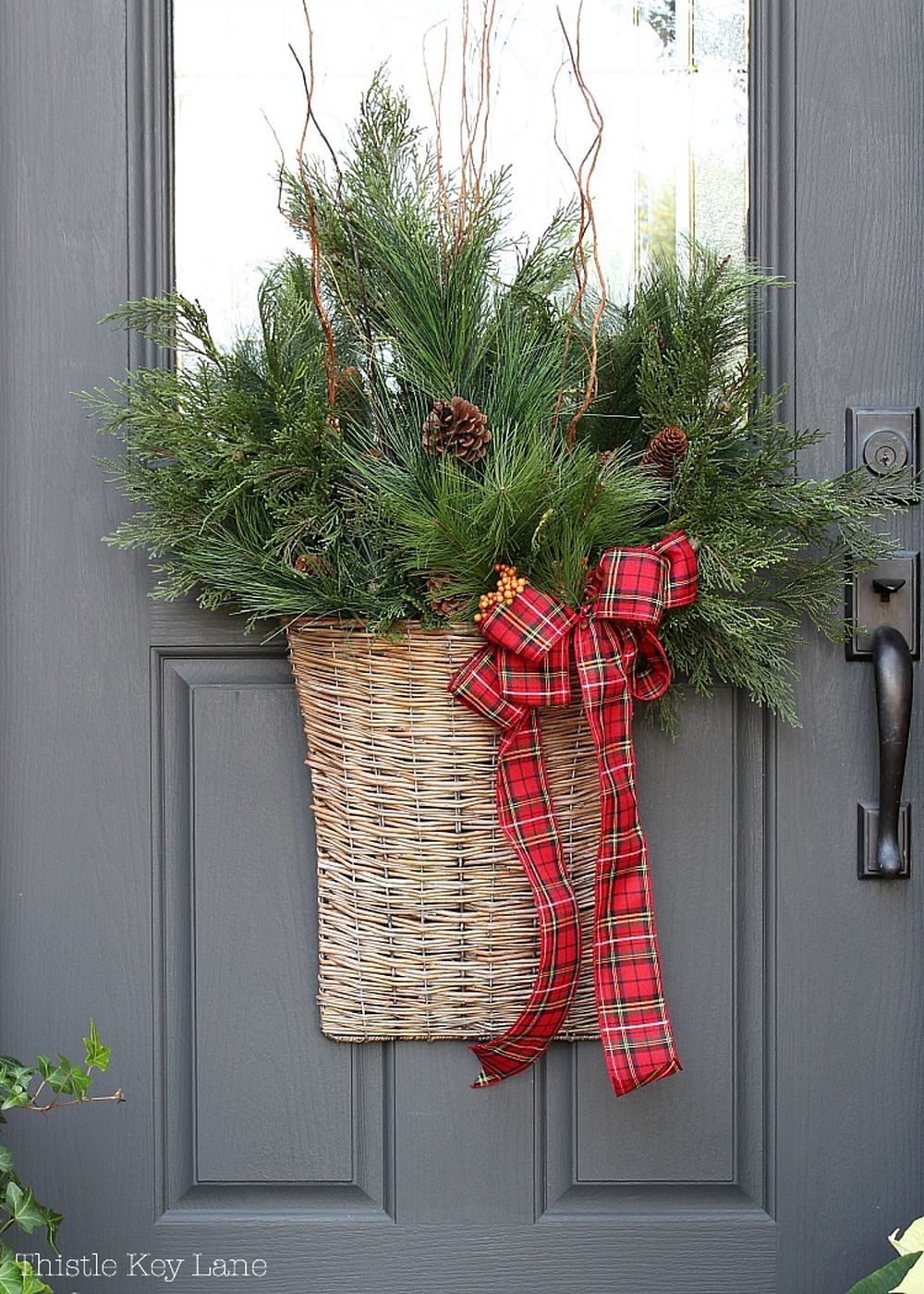 Holiday basket christmas door decorations 