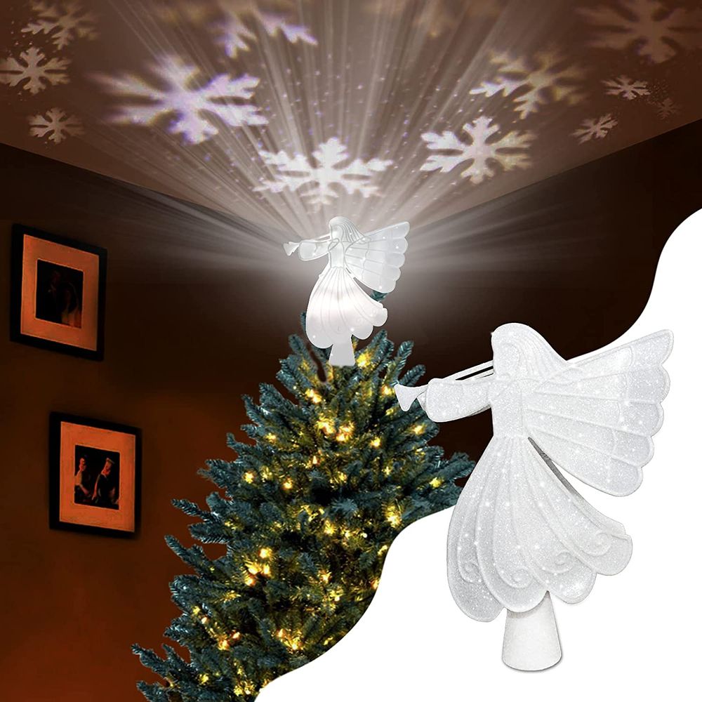 Lighted angel christmas tree topper 