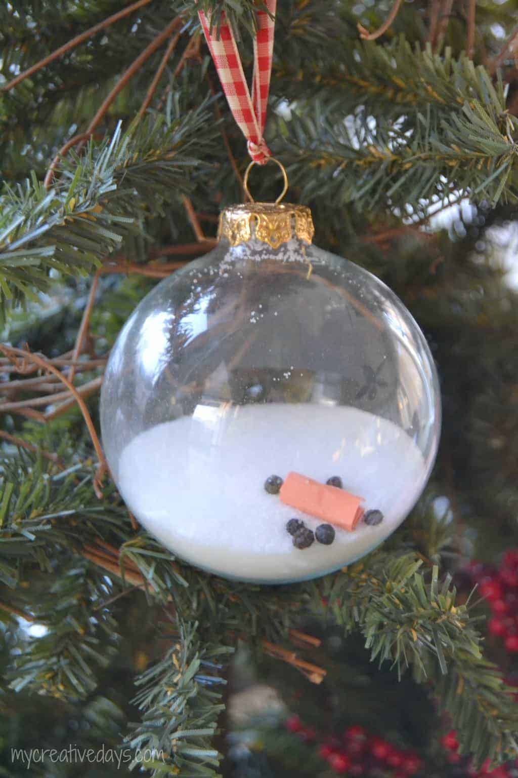 Melted snowman christmas tree ornament