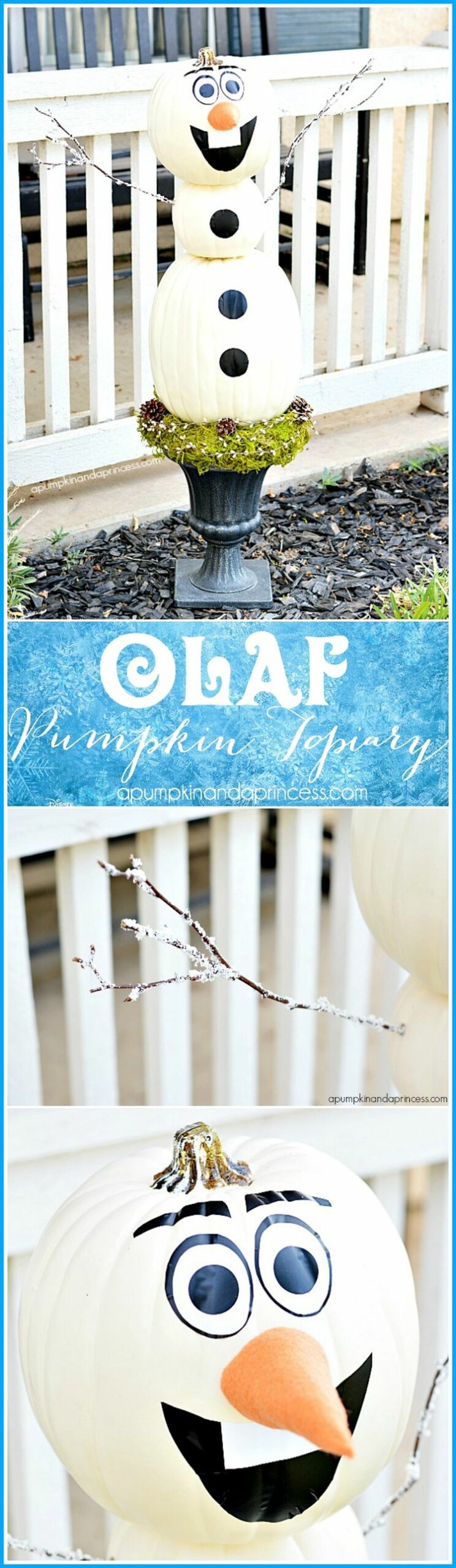 Olaf pumpkin topiary disney outdoor christmas decorations 