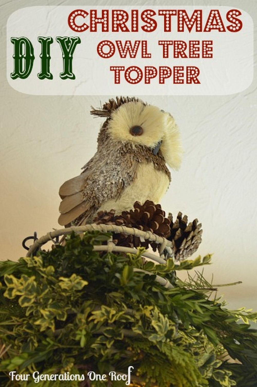 Owl diy christmas tree topper 