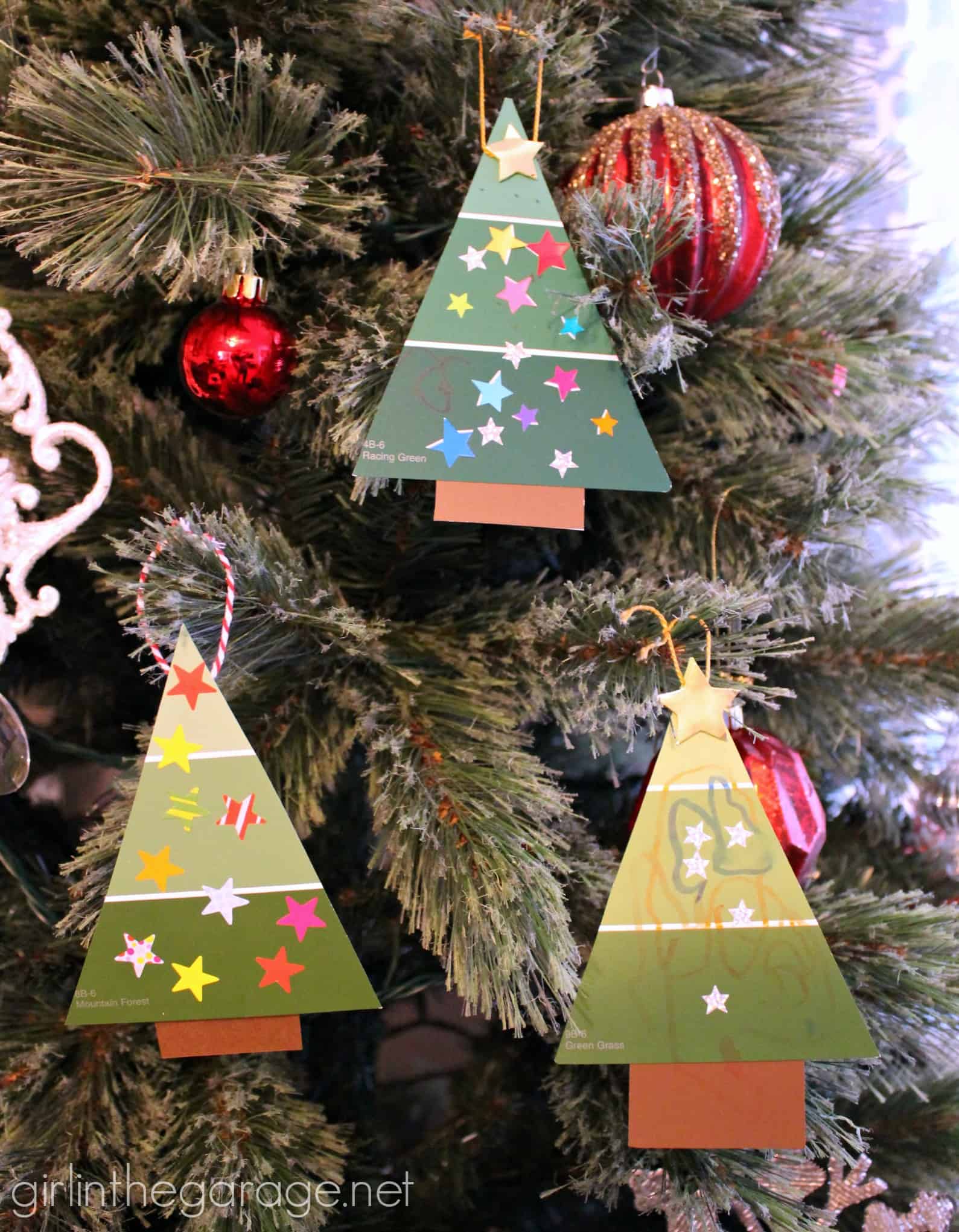 Paint chip christmas trees