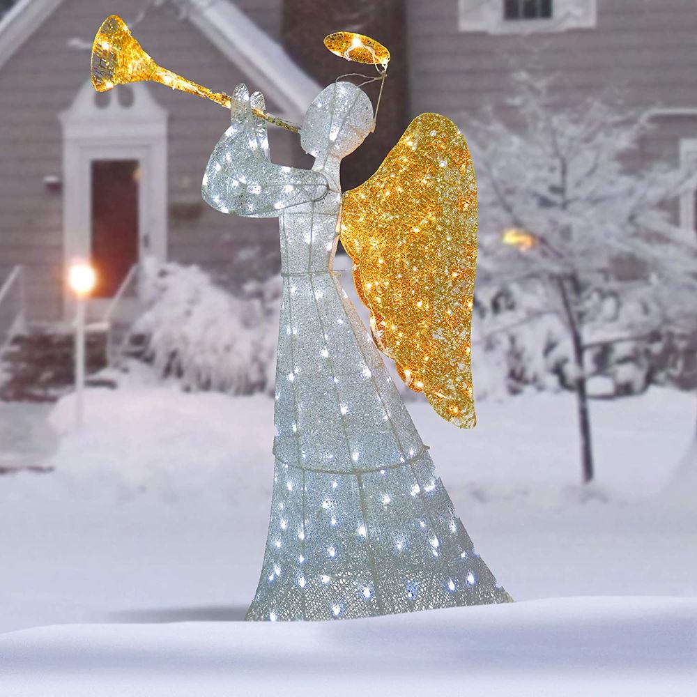 Pre lit outdoor angel christmas decorations