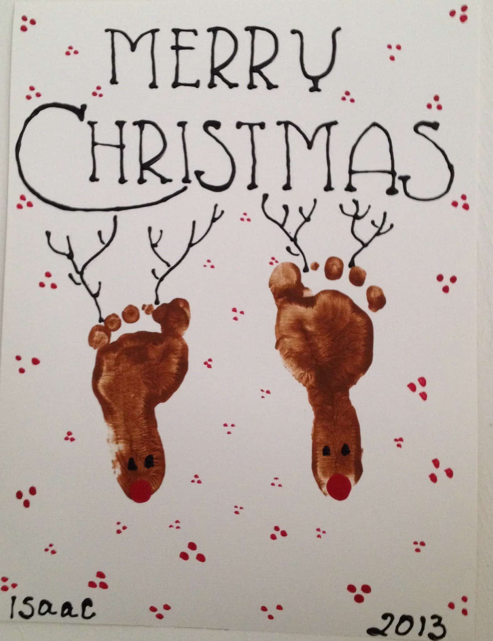 Reindeer foot print painting