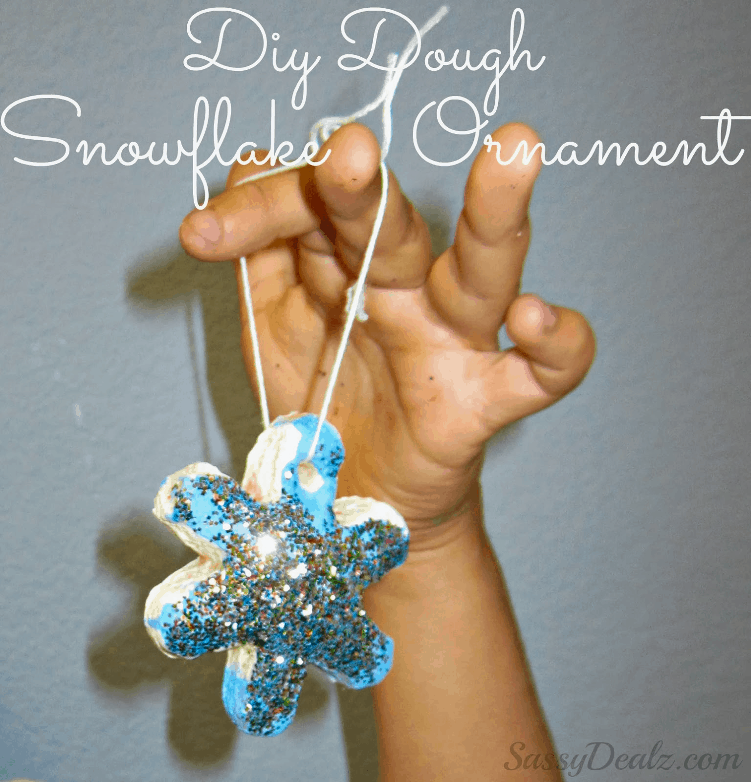 Sparkling diy dough snowflake