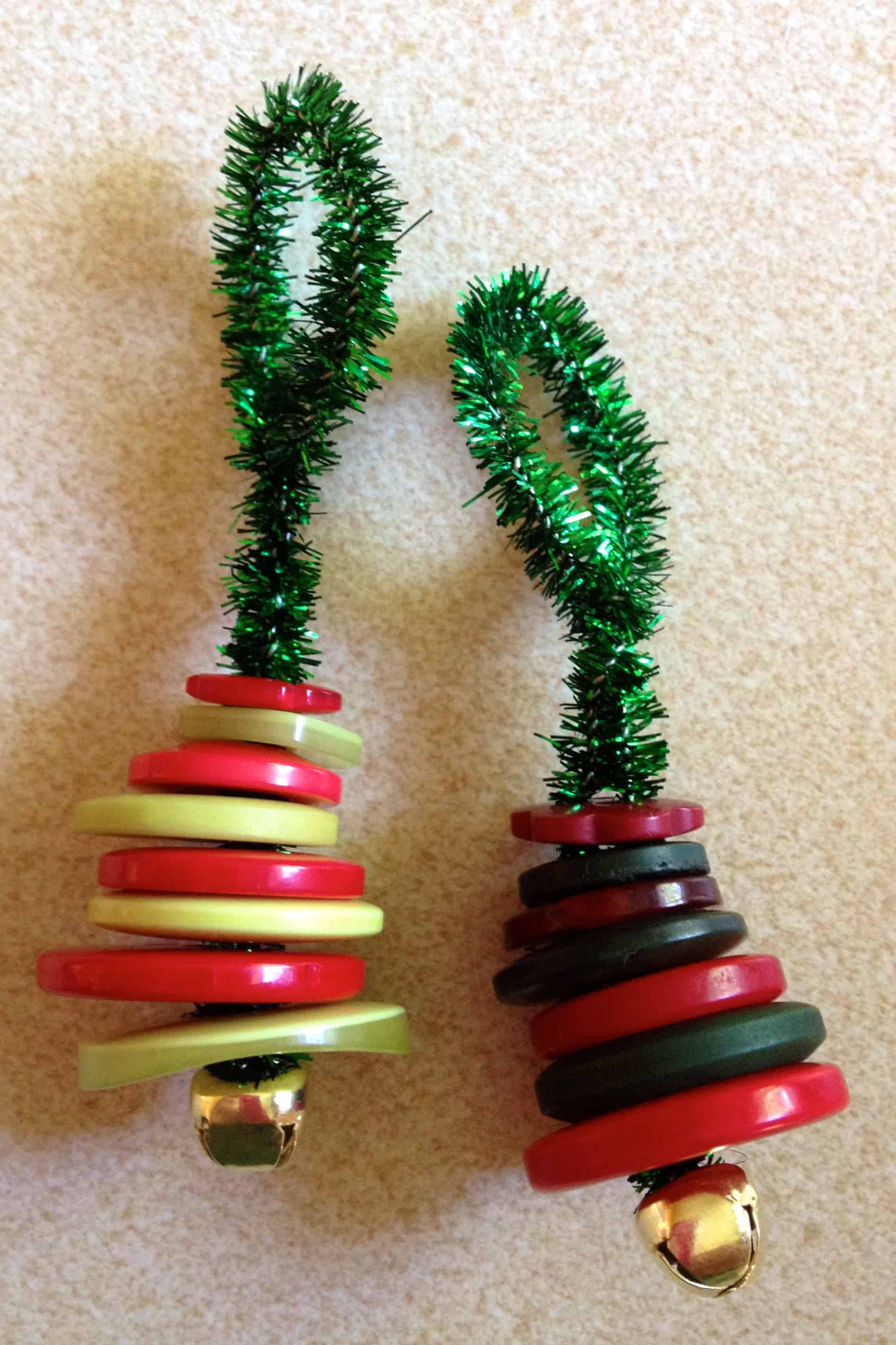 Stacked button christmas trees