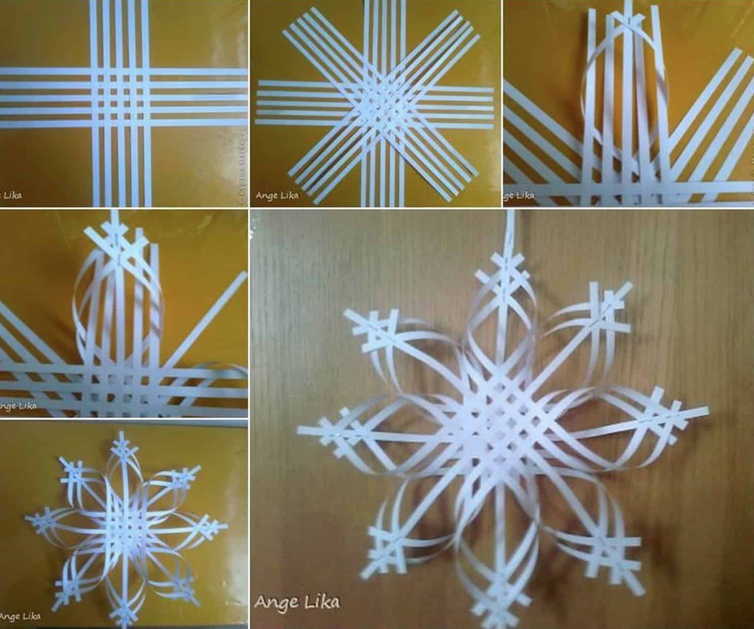 Twisted paper strips snowflake