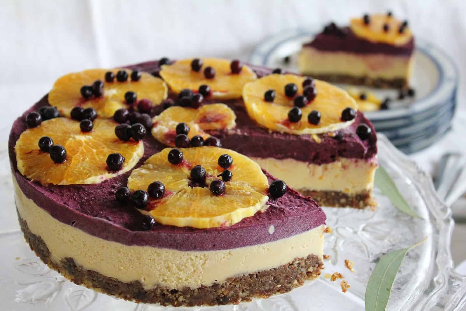 Vegan blueberry cheesecake