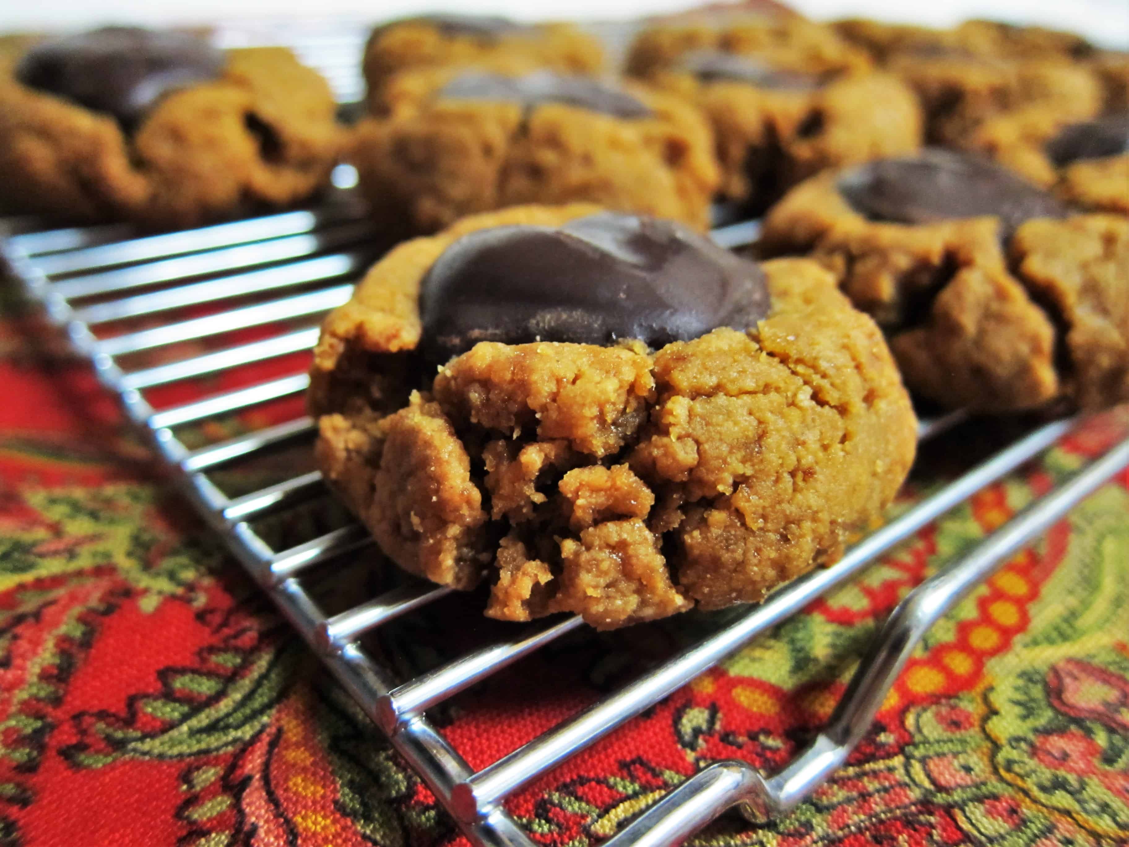 Vegan peanut butter blossom cookies