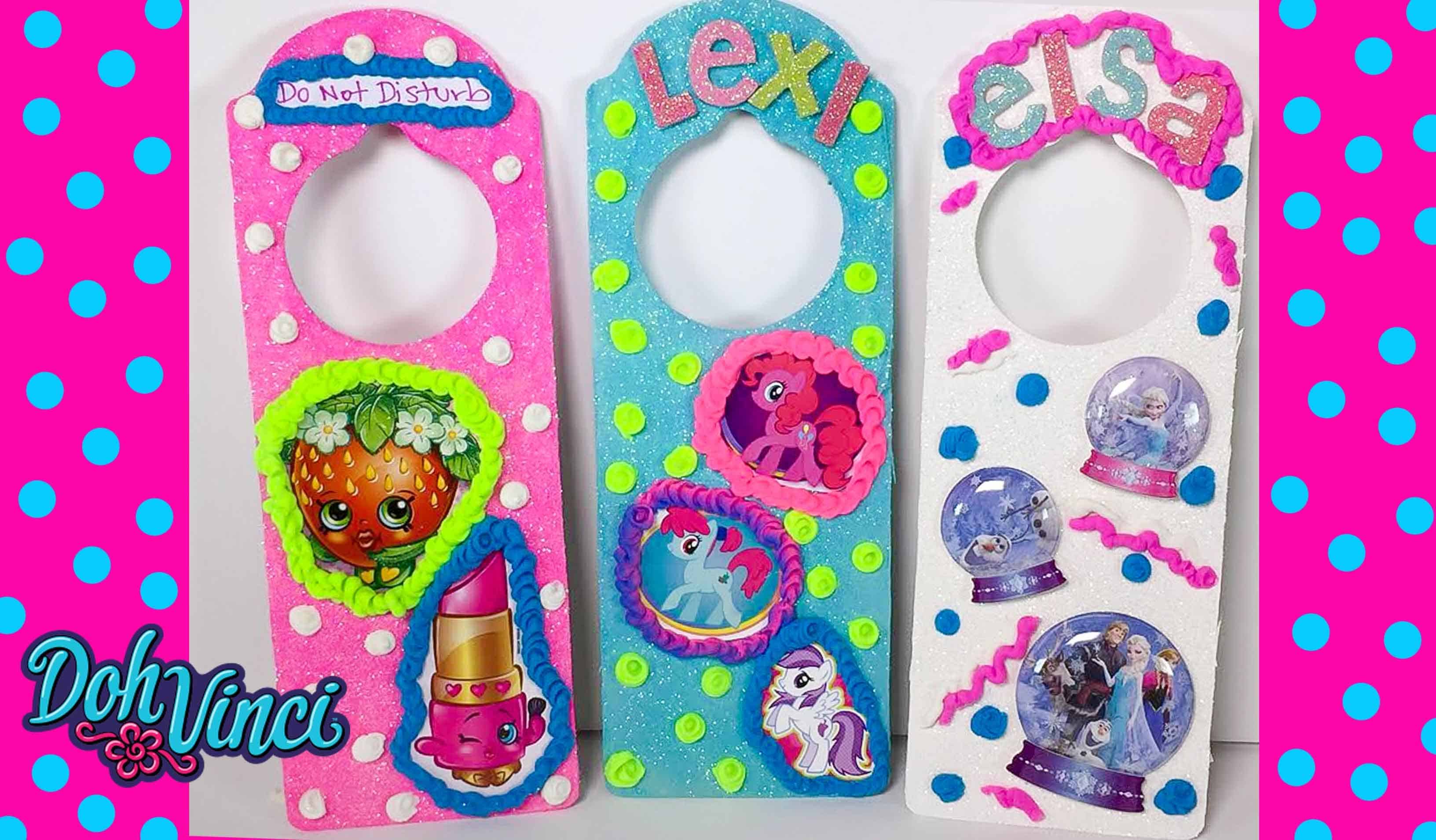 Wooden knob hanger with paint, sparkles, and stickers