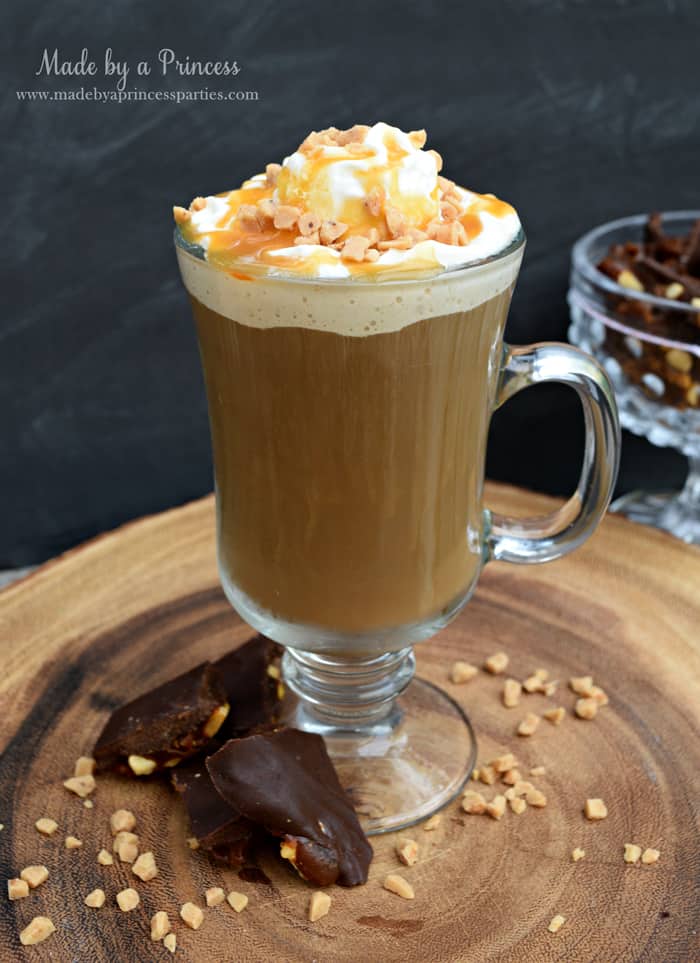 Copycat creme brulee latte recipe with real toffee bits