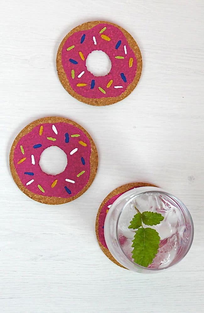 Diy donut coasters