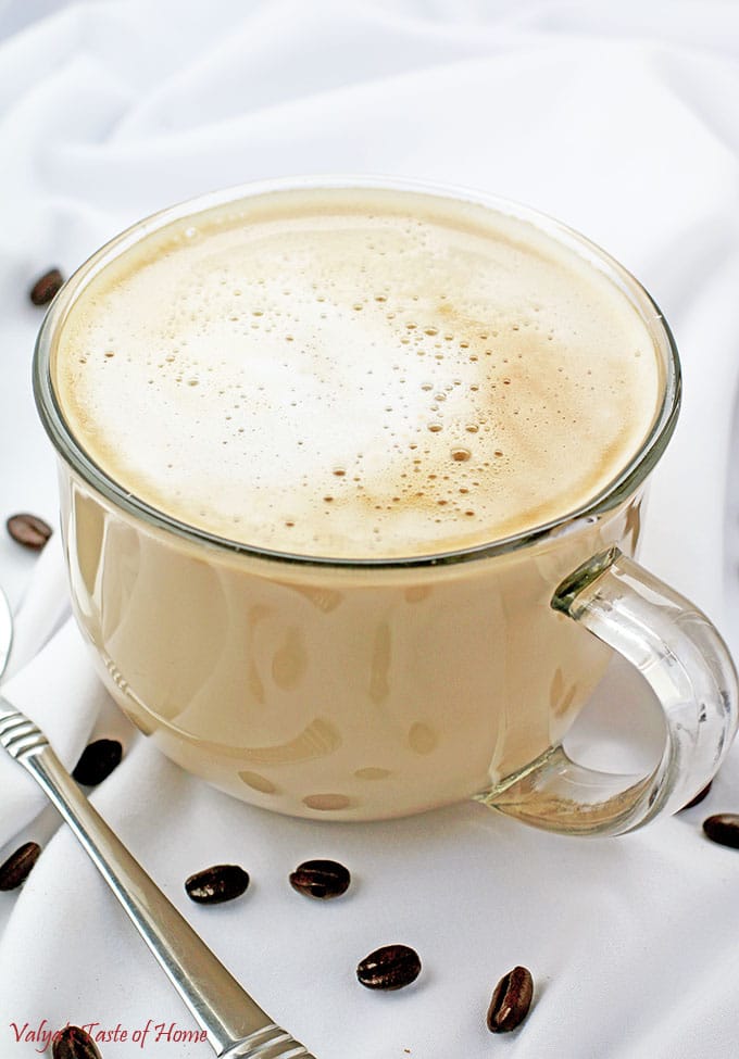 Hot caramel latte